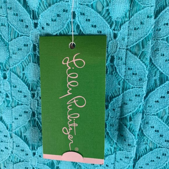 Lilly Pulitzer Women's Shorely Blue‎ 3/4 Sleeve Lace Lori Dress Size 6 NWT 9190 - Picture 9 of 12